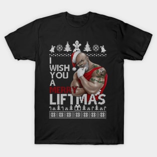 I WISH YOU A MERRY LIFTMAS - GYM CHRISTMAS JUMPER - CLOTHING OF LEGENDS T-Shirt